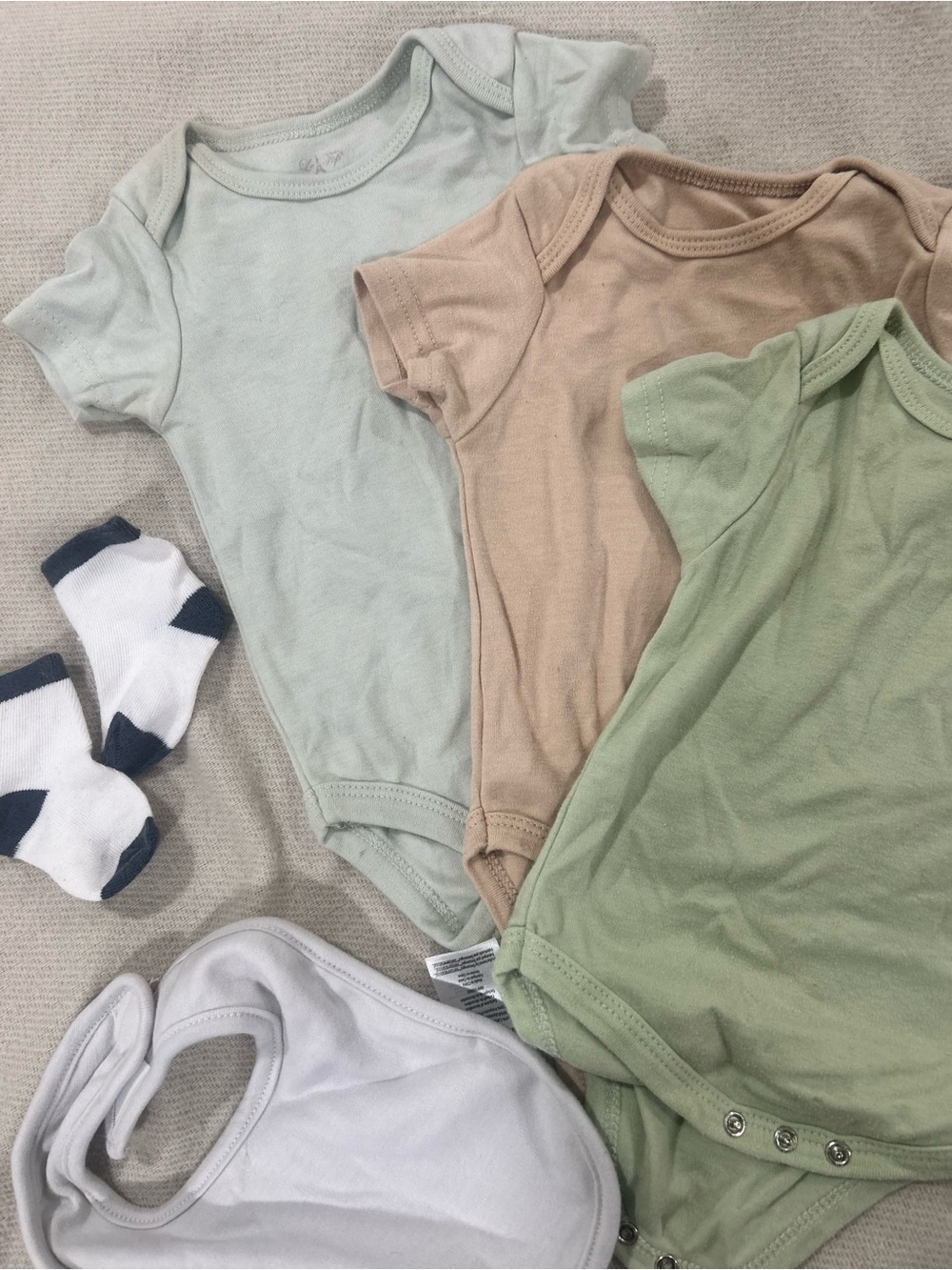 Unbranded Kids One Piece Bodysuits - Sage, Tan, Light Green